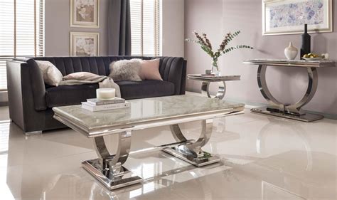 Expertly crafted from mahogany wood solids, engineered wood products art deco inspiration shines through this minimalist console table. Coffee Table - Chrome Base - Cream Marble Top - Womacks Of ...