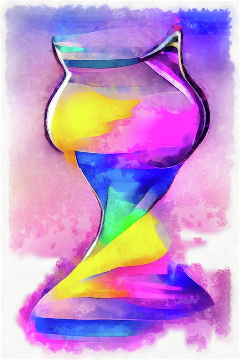 Time 01 Hourglass Colorful Watercolor Painting By Matthias Hauser Pixels