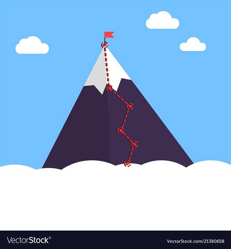 Mountain Infographic Peak Steps Royalty Free Vector Image
