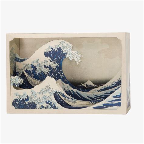 Tatebanko Paper Diorama Kit Great Wave Poketo Asian Artwork