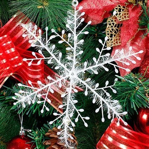 New Christmas Tree Decorations Snowflakes White Plastic Artificial Snow