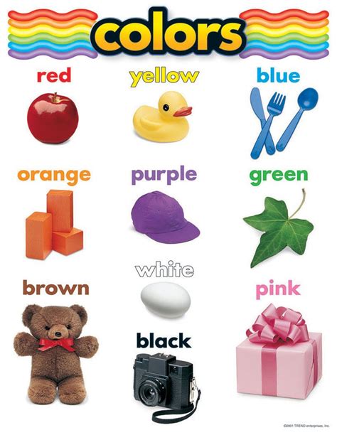 Basic Color Chart With Names Inc Teachers Essentials Learning