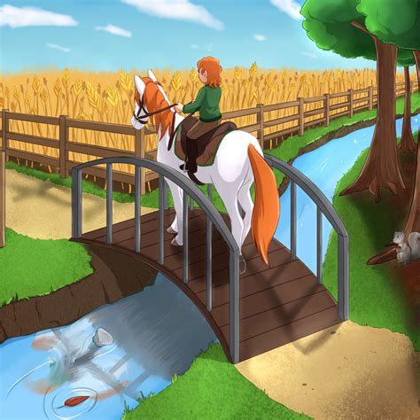 commission libby crossing bridge back by foxhatart on deviantart