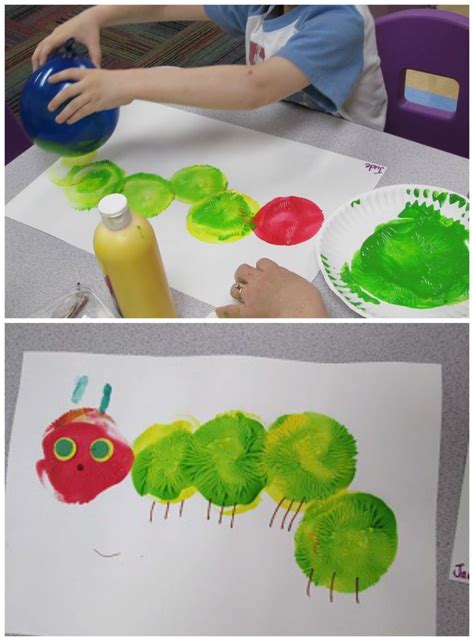 Balloon Painting Hungry Caterpillar Craft For Kids
