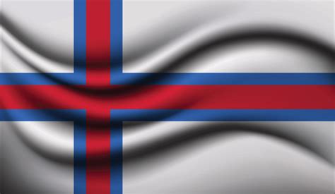 Färöer Insel Realistisches Wehendes Flaggendesign 3703766 Vektor Kunst