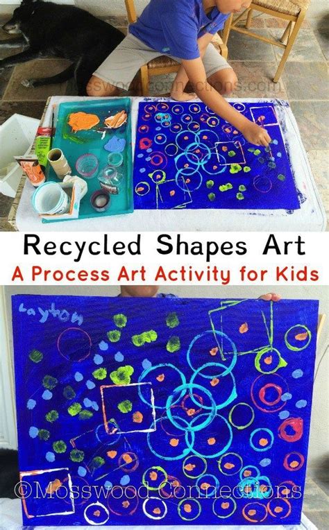 Recycled Shapes Art A Process Art Activity For Kids Recycled Shapes