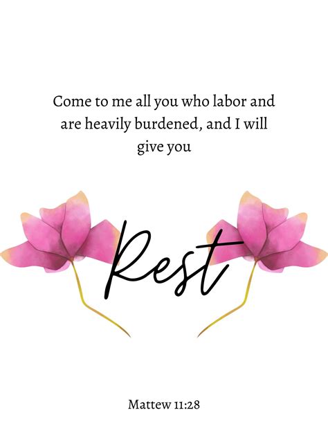 Printable Poster Rest Bible Verse Etsy