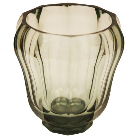 art deco bohemian crystal glass vase for sale at 1stdibs