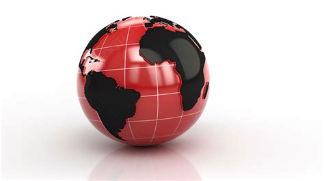 Globe Merah Dengan Garis Luar Hitam Blog 3d Dan Bola Dunia Dengan