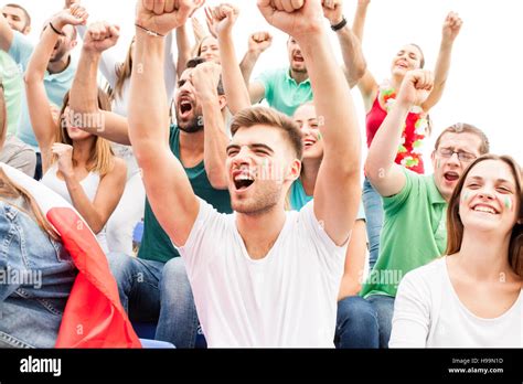 Crowd Shouting Cheering Excitement Support Hi Res Stock Photography And