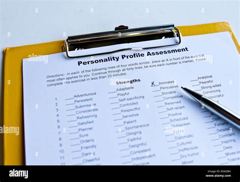 Personality Profile Assessment Stock Photo Alamy