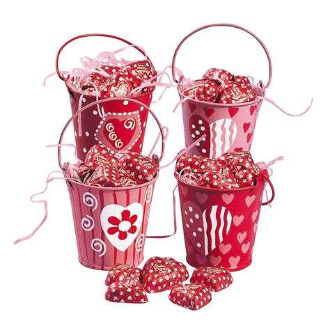 Valentine Pails With Chocolate Candy Hearts Oriental Trading