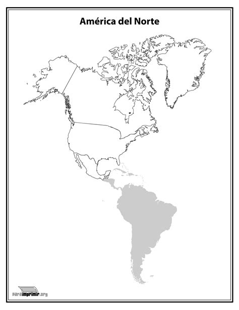 Mapa Del Continente Norte Americano Sin Nombres Para Imprimir En Pdf 2022