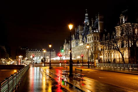 Architecture France City Lights Romance Rainy Rain