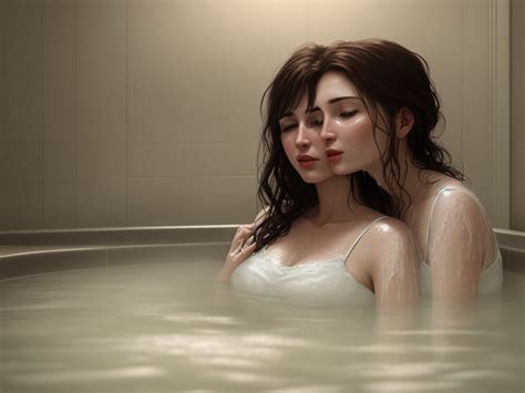 Generator Seni AI Dari Teks Two Women Kissing Taking A Bath Nude