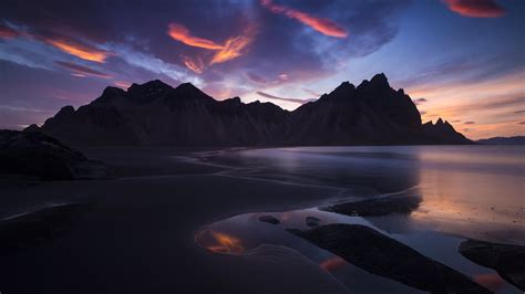 2560x1440 Iceland Rocks Mountains Sunset Landscape 5k 1440p Resolution