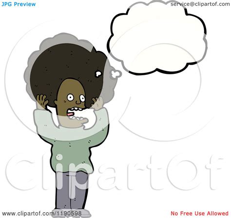 Cartoon Of A Black Man Thinking Royalty Free Vector Illustration By Lineartestpilot 1190598