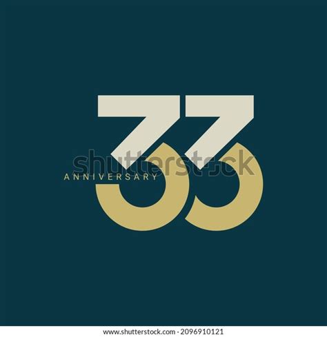 33 Year Anniversary Logo 33 Birthday Stock Vector Royalty Free