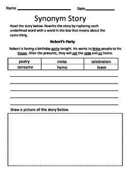 synonyms antonyms printable worksheets  dressed  sheets tpt