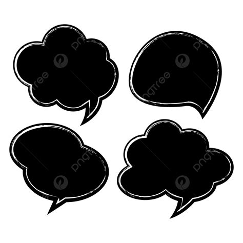 Blach Speech Bubble With Cute Style Vector Blach Speech Bubble