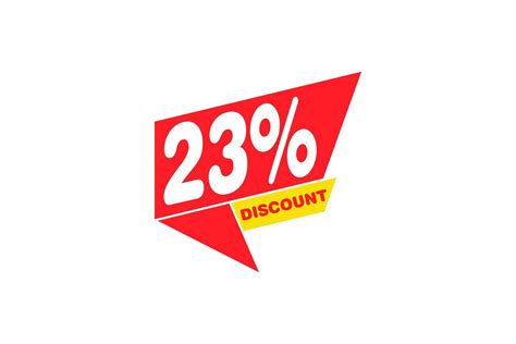 23 Percent Sale And Discount Labels Price Off Tag Icon Flat Design