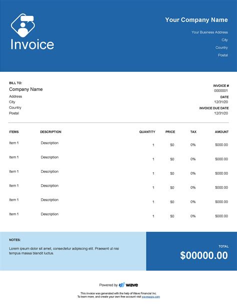 Free Invoice Templates Excel Word Pdf And More