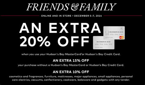 The new hudson's bay mastercard ® has replaced hudson's bay's existing card programs. Hudson's Bay Canada Friends & Family Event Deals: Save An Extra 10%, 15% or 20% OFF Your ...
