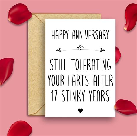 Funny 17th Anniversary Card Funny 17 Years Anniversary Card Etsy