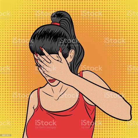 Pop Art Poster With Facepalm Expression Stock Illustration Download