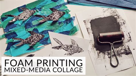 Foam Printing Mixed Media Collage Printmaking Art Lesson Zartart