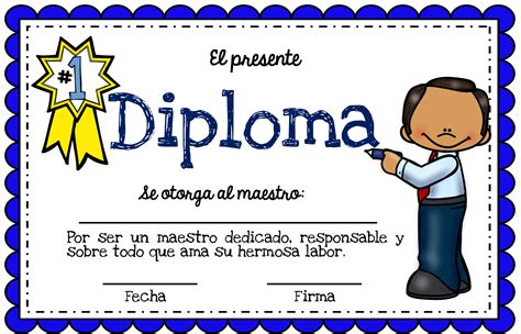 Excelentes Diplomas Del Día Del Maestro Material Educativo