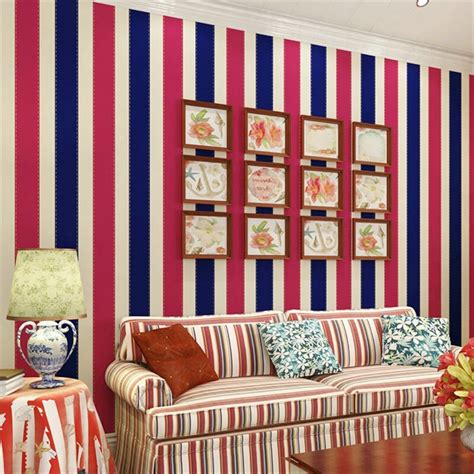 Beibehang Blue Vertical Stripes Wallpaper Roll Striped Wallpapers For