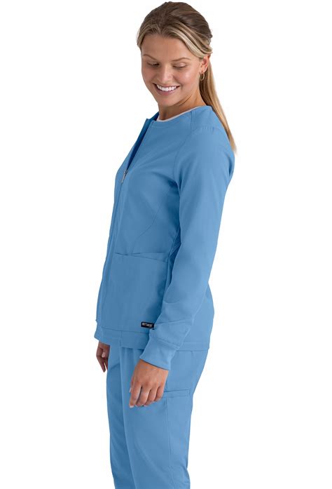 Greys Anatomy Spandex Stretch Womens Warm Up Scrub Jacket Grsw873