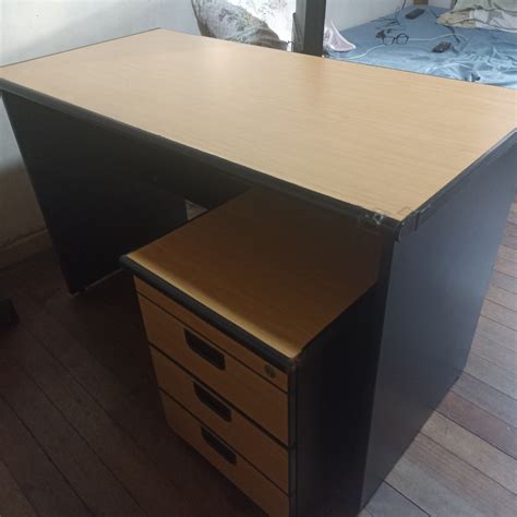 Office Table With Side Cabinet Furniture And Home Living Office Furniture And Fixtures On Carousell