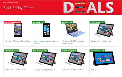 What Store Has 7 Tablet For 39.00 On Black Friday - Microsoft Black Friday 2014 deals: Surface Pro 3, Surface 2, Dell