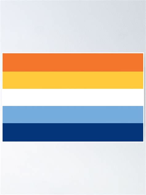 Póster Bandera Aroace Naranja Y Azul Aro Ace Aromantic Asexual Queer Pride Lgbtq De