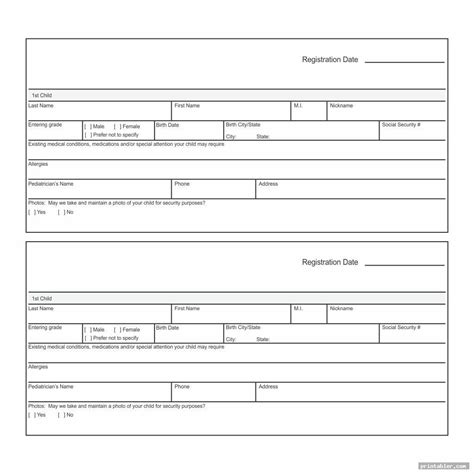Home Day Care Forms Printable