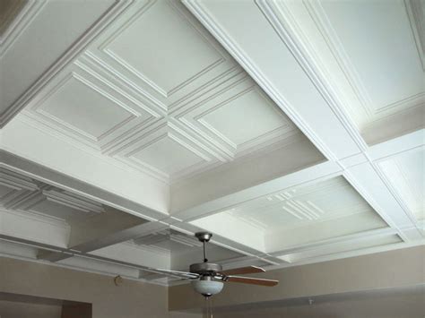 Installing a coffered ceiling is. Cambridge | Direct Mount Ceiling Tiles | White