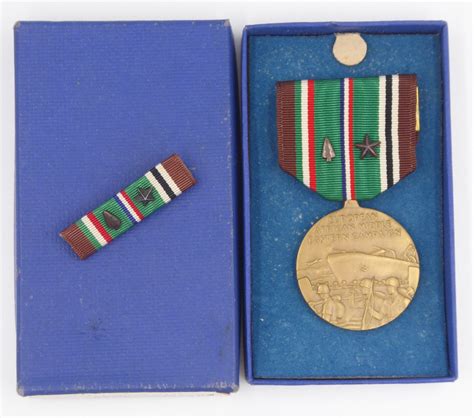 Ww Cased European African Middle Eastern Campaign Medal With Arrowhead Device And Battle Star