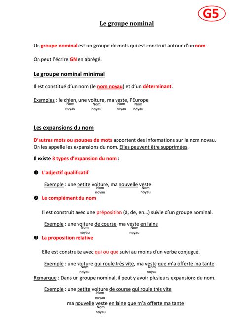 Exemple De Groupe Nominal Etendu  japrijepo