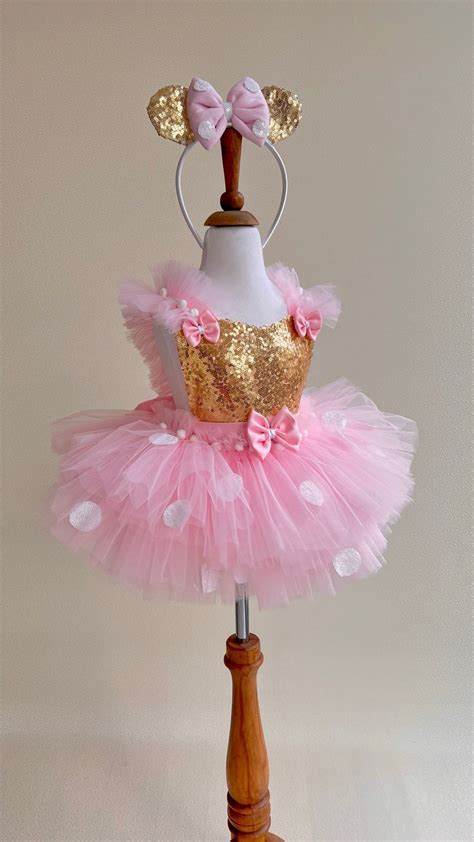 Pink Gold Minnie Mouse Girl Birthday Costume Artofit