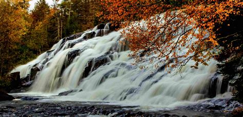 Bond Falls Camp Near Waterfalls In Michigans Upper Peninsula