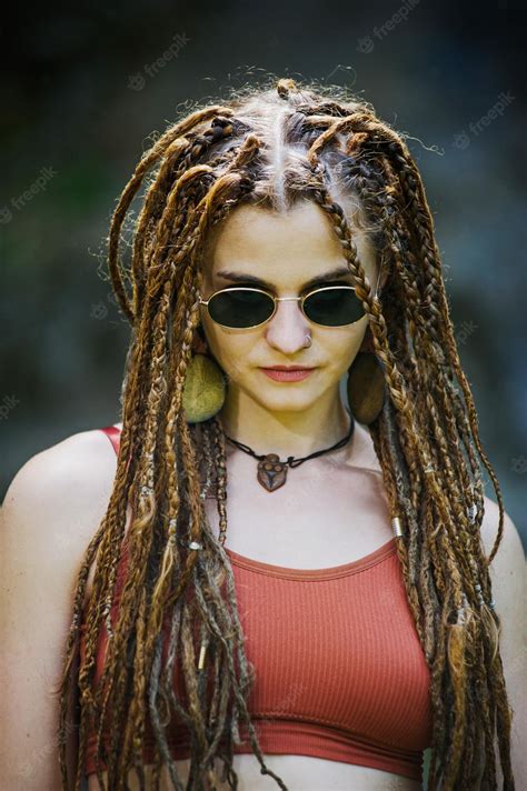 Premium Photo Beautiful Girl With Dreadlocks Dressed Hippie