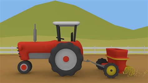 Tractor And Seeder Animation Tractors For Children Traktor I