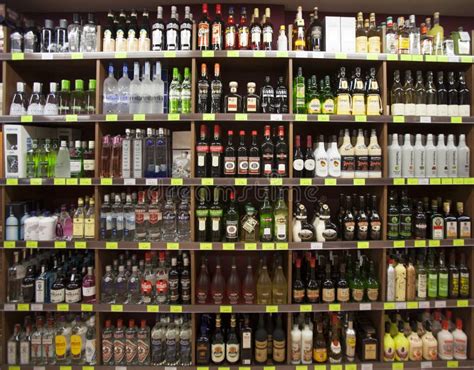 Shelves With Bottles Shelving Shop Editorial Stock Photo Image Of