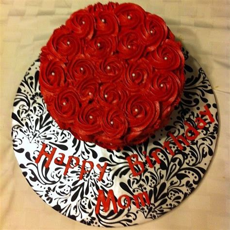 Red Rosette Cake With Custom Cake Board Rosette Cake Cake Custom Cakes