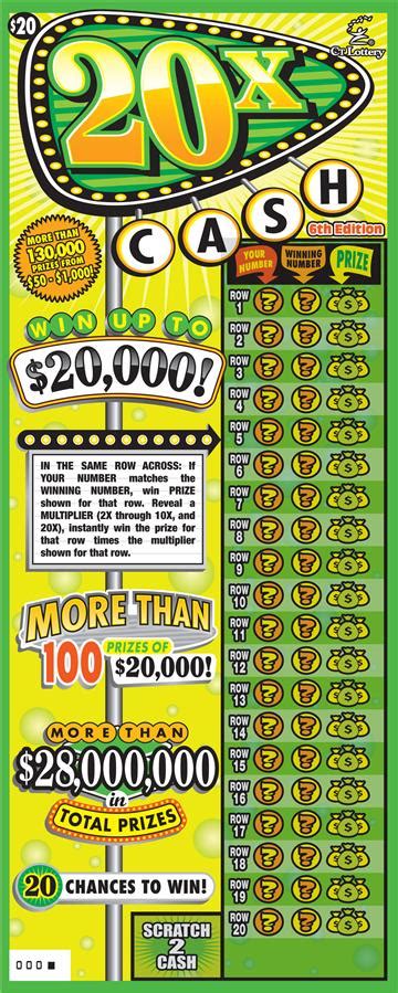 20X Cash 6th Edition | Connecticut Lottery | ScratcherJack