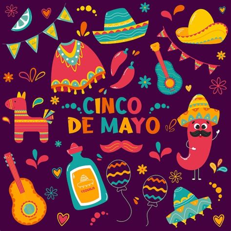 Premium Vector Cinco De Mayo Mexican Holiday Celebration Elements