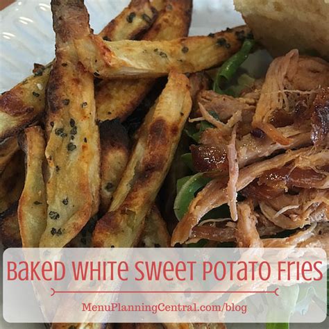 Usually, people tend to deep fry french fries in oil which makes it very high in calories! Baked White Sweet Potato Fries