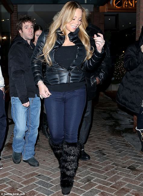 Buxom Mariah Carey Struggles To Zip Up Her Too Small Jacket On Yet Another Aspen Shopping Trip